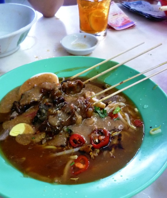 satay atop mee rebus