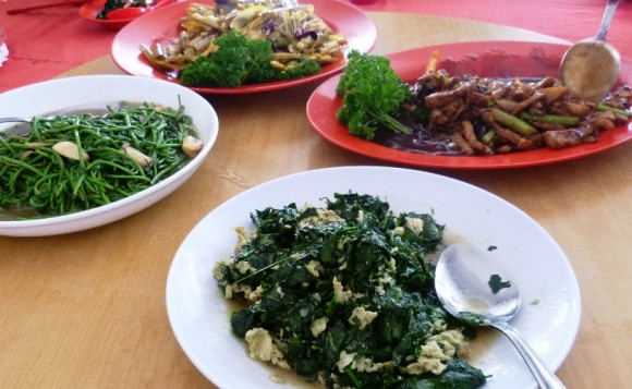 native vegetables and bamboo crustacean