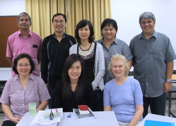 S- Rev. Benedict Muthusamy; myself; Ms Winnie Chan; Ms Ladeq Mutang; rev Carlos Pena. Seated- Ms Lina Kristo; Ms Khanittha Panam; Dr Sylvia Collinson.