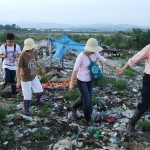 walking over rubbish