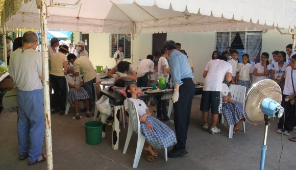 makeshift dental stations