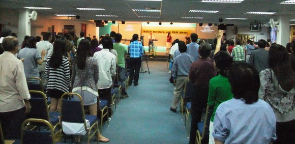 Pastor Ang leading the worship