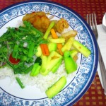 ferntips, gourd and fish in Thai sweet sauce