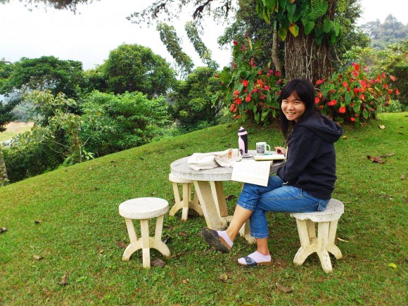 Elaine in garden