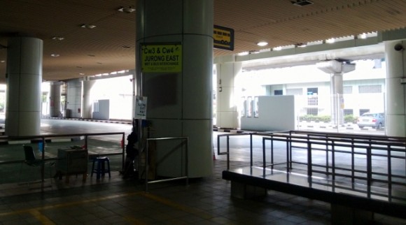 Bus stand at Singapore customs 