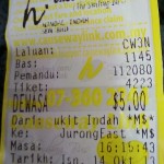 Keep the bus ticket at hand - 5 Malaysian ringgit