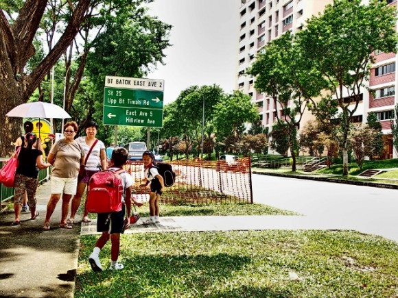 My children waited for the Pei Hwa Presbyterian Primary School bus here