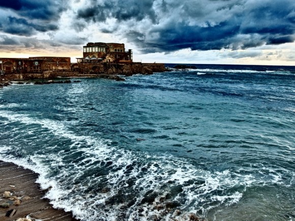 Caesarea by the sea: stormy and wild