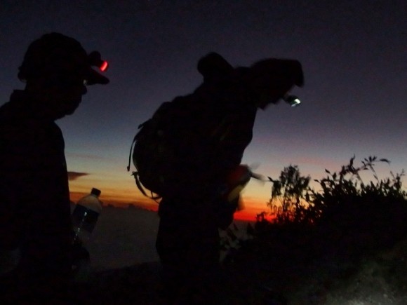 Trekking up at 5 am with head torch