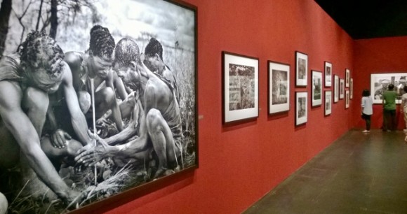 At basement famous photographer Salgado's "Genesis" prints are on show