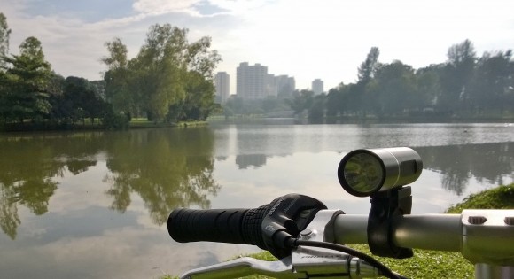 Part of Jurong lake in the background.