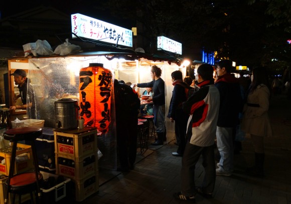 "Yatai" - small mobile street food stall set up in evening and moved by morning