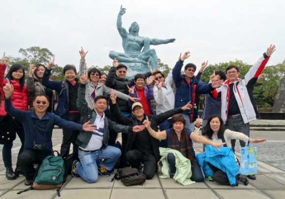 Posing at the Peace Park