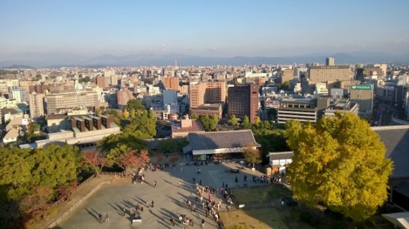 A view of the city from the highest floor of the castle.