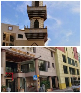 Mosque, Buddist temple, and church next to one another