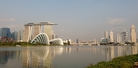 The view from across the barrage. 