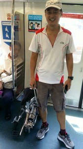 inside mrt w foldable Inside the first coach of MRT train with foldable