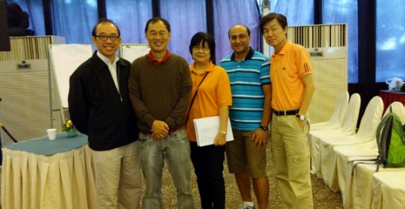 Rev Vincent Goh (Ps in charge), myself, Rev Mee Hee, Jeremiah, and Stanley