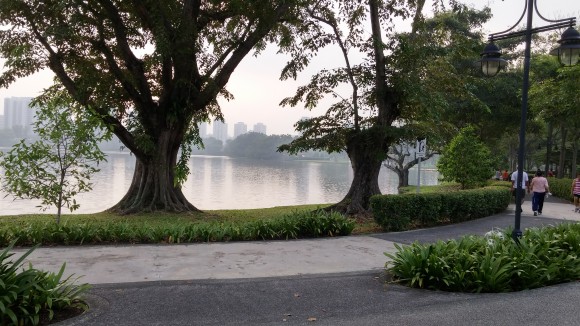 Haze at the Jurong Lake Park Connector on Saturday, 5 September 2015.