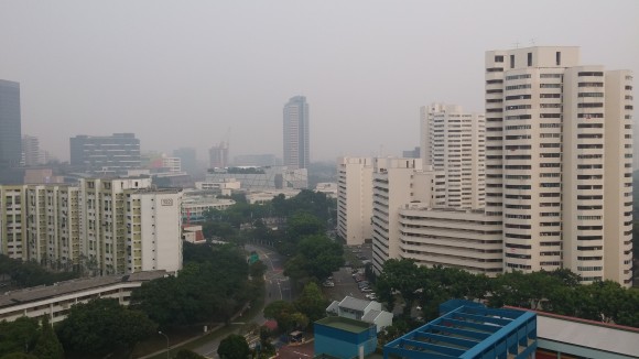 The haze in Jurong East from outside my window on Thursday 10 September 2015.