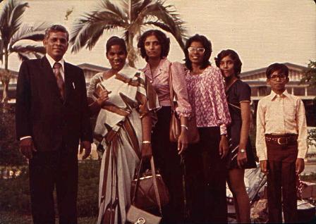 The family at the Paya Lebar Airport leaving for Canada.