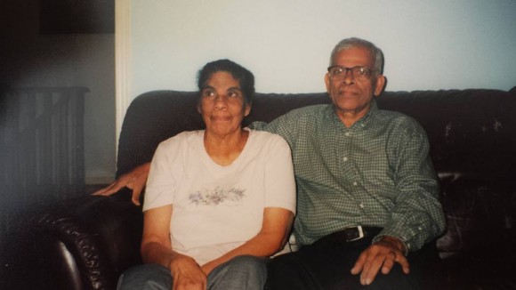 A.M Mathew with his wife Saramma Mathew