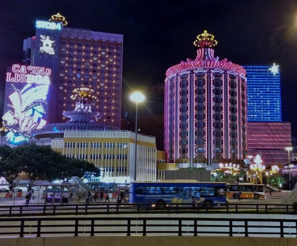 Casinos everywhere, glittering in the night 