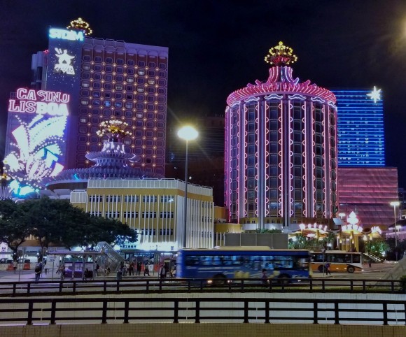 Casinos everywhere, glittering in the night