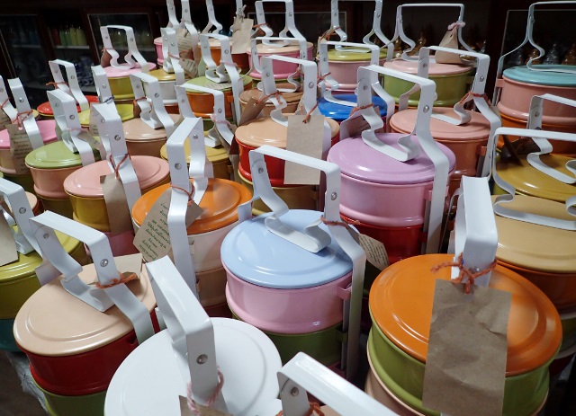 Cute colourful tiffin carriers