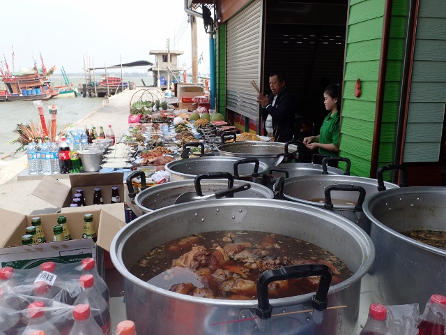 Chinese restaurant owner's offerings for Lunar Chinese New Year.