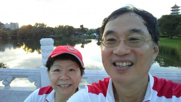 Wefie on the bridge that joins the Chinese with the Japanese Gardens