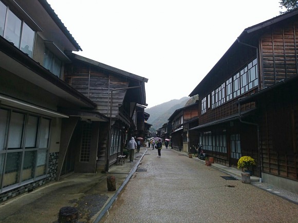 A wet day at Narai, an old Edo era town with one street a kilometre long