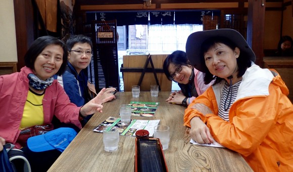 Late lunch: slurping soba and ramen at Tsumago an old post town.