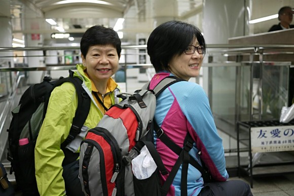 Jen and Salome at the train station