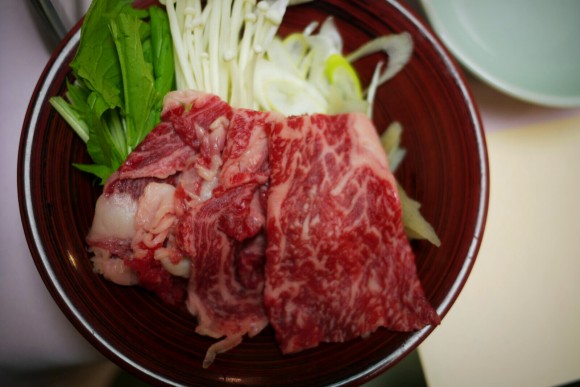 This beef shabu shabbu was a small part of the whole meal of side and main dishes.