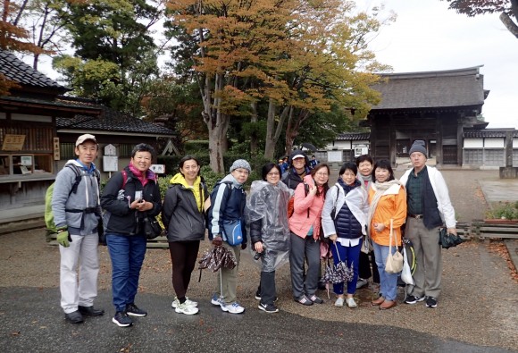 Standing in front of the zen temple