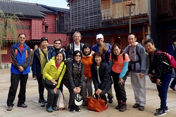 A group photo at the central square