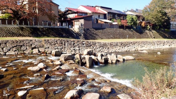 You can step down to the river bank and take a nice walk