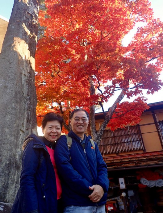 At the temple shrine